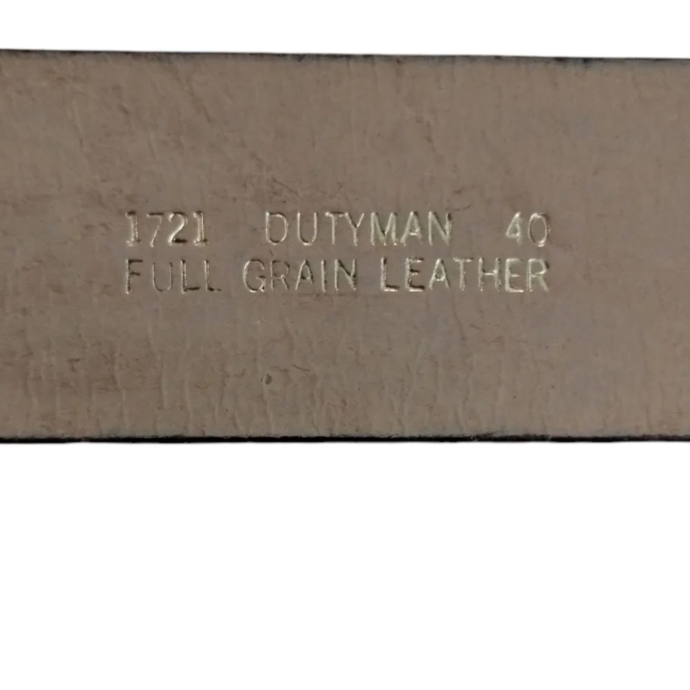 Men's Dutyman Basketweave Style Black Leather Belt with Silver Buckle Size 40